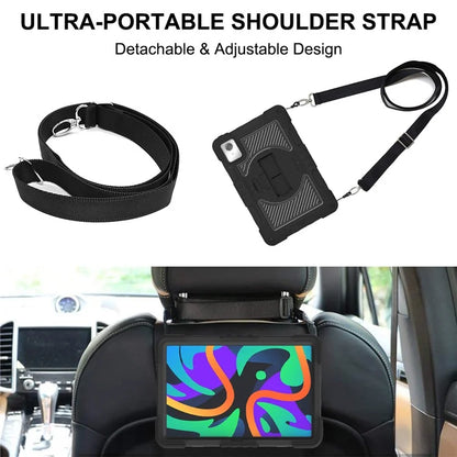 For Lenovo Tab M11 / Xiaoxin Pad 11 2024 Case Silicone+PC Kickstand Tablet Cover with Shoulder Strap