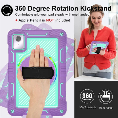 For Lenovo Tab M11 / Xiaoxin Pad 11 2024 Case Silicone+PC Kickstand Tablet Cover with Shoulder Strap