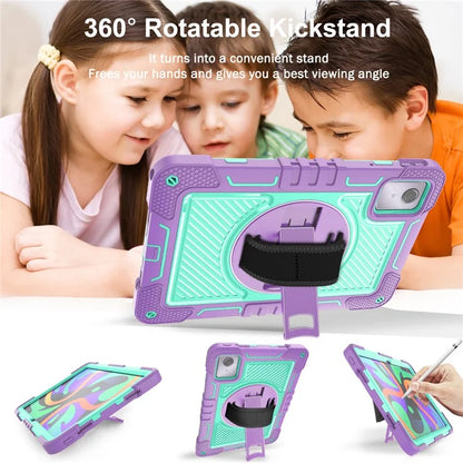 For Lenovo Tab M11 / Xiaoxin Pad 11 2024 Case Silicone+PC Kickstand Tablet Cover with Shoulder Strap