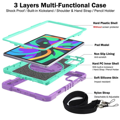 For Lenovo Tab M11 / Xiaoxin Pad 11 2024 Case Silicone+PC Kickstand Tablet Cover with Shoulder Strap