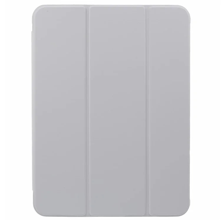 For iPad Pro 11 (2024) Case Trifold Stand PU Leather+Clear TPU Tablet Cover with Pen Slot