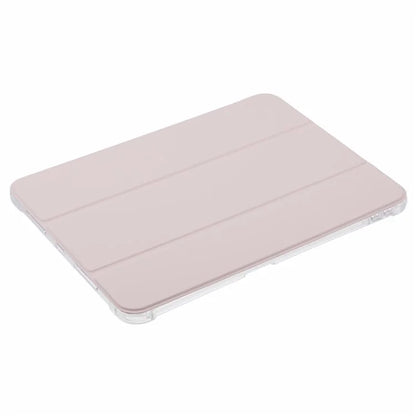 For iPad Pro 11 (2024) Case Trifold Stand PU Leather+Clear TPU Tablet Cover with Pen Slot