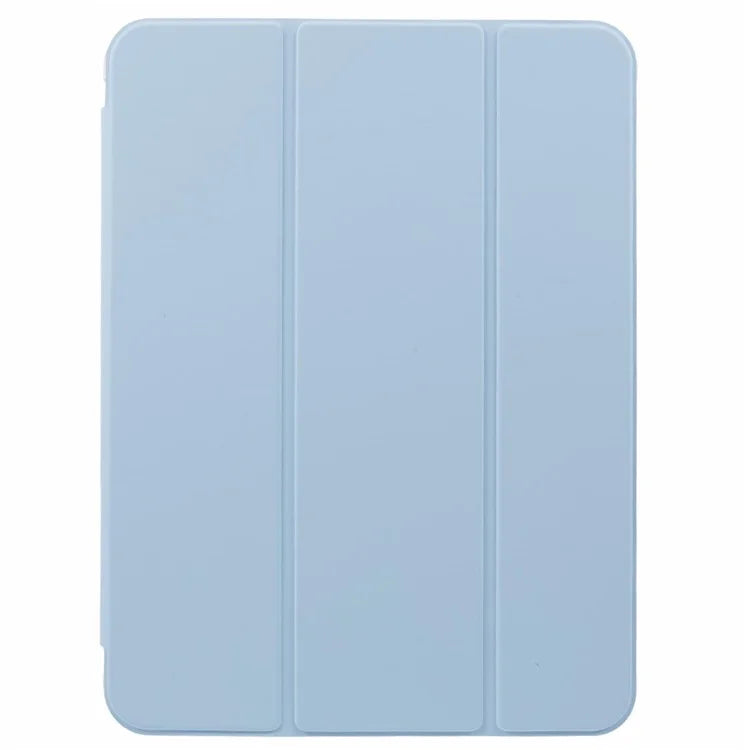 For iPad Pro 11 (2024) Case Trifold Stand PU Leather+Clear TPU Tablet Cover with Pen Slot