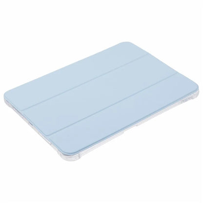 For iPad Pro 11 (2024) Case Trifold Stand PU Leather+Clear TPU Tablet Cover with Pen Slot