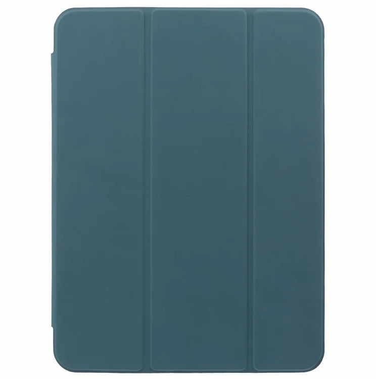 For iPad Pro 11 (2024) Case Trifold Stand PU Leather+Clear TPU Tablet Cover with Pen Slot