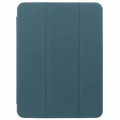 For iPad Pro 11 (2024) Case Trifold Stand PU Leather+Clear TPU Tablet Cover with Pen Slot
