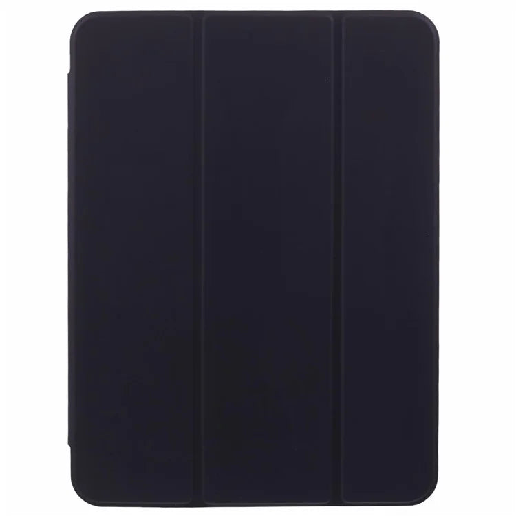 For iPad Pro 11 (2024) Case Trifold Stand PU Leather+Clear TPU Tablet Cover with Pen Slot