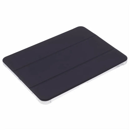 For iPad Pro 11 (2024) Case Trifold Stand PU Leather+Clear TPU Tablet Cover with Pen Slot