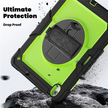 For iPad Air 13 (2024) Case PC+Silicone Dust-proof Tablet Cover with PET Screen Protector / Shoulder Strap+Black
