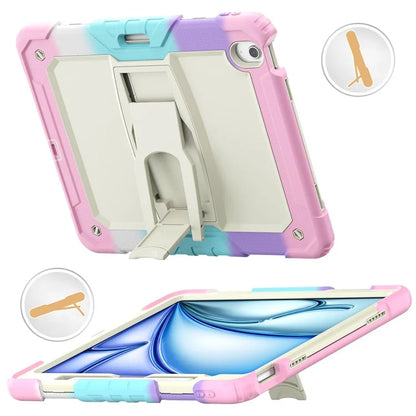 For iPad Air 13 (2024) Case PC+Silicone Tablet Protective Cover with Pen Slot and Kickstand