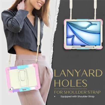 For iPad Air 13 (2024) Case PC+Silicone Tablet Protective Cover with Pen Slot and Kickstand