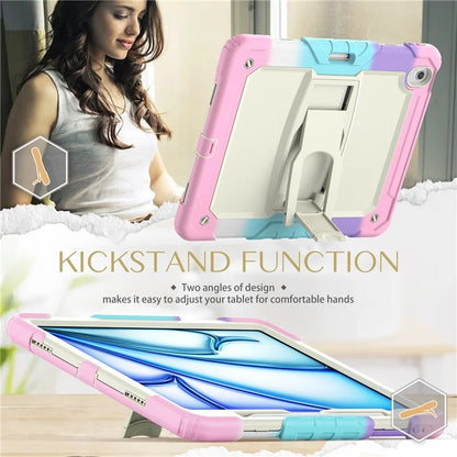 For iPad Air 13 (2024) Case PC+Silicone Tablet Protective Cover with Pen Slot and Kickstand