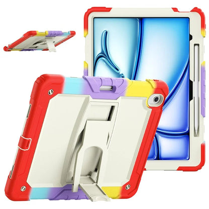 For iPad Air 13 (2024) Case PC+Silicone Tablet Protective Cover with Pen Slot and Kickstand