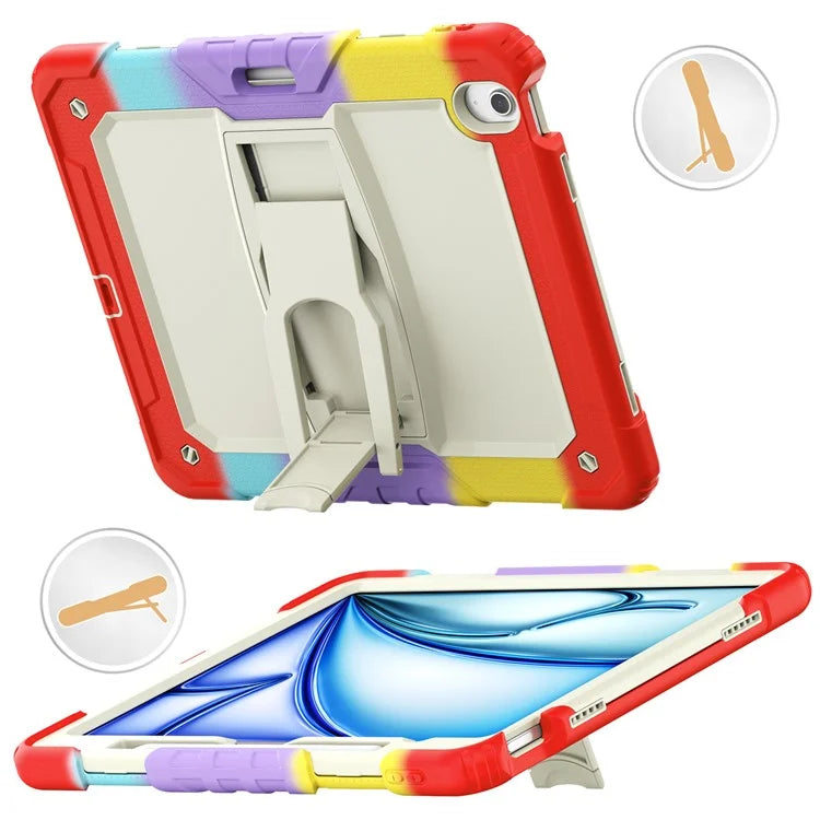 For iPad Air 13 (2024) Case PC+Silicone Tablet Protective Cover with Pen Slot and Kickstand