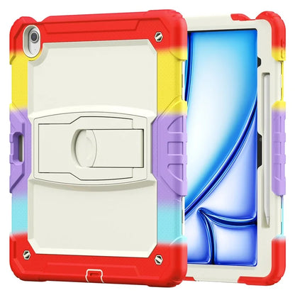 For iPad Air 13 (2024) Case PC+Silicone Tablet Protective Cover with Pen Slot and Kickstand
