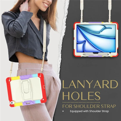 For iPad Air 13 (2024) Case PC+Silicone Tablet Protective Cover with Pen Slot and Kickstand