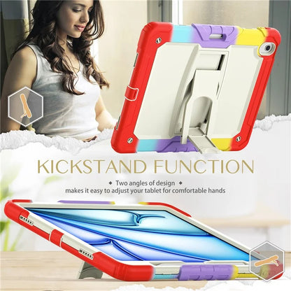For iPad Air 13 (2024) Case PC+Silicone Tablet Protective Cover with Pen Slot and Kickstand