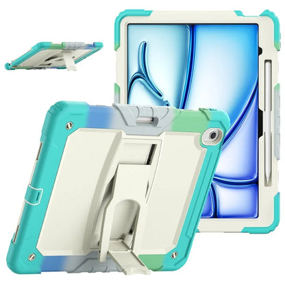 For iPad Air 13 (2024) Case PC+Silicone Tablet Protective Cover with Pen Slot and Kickstand