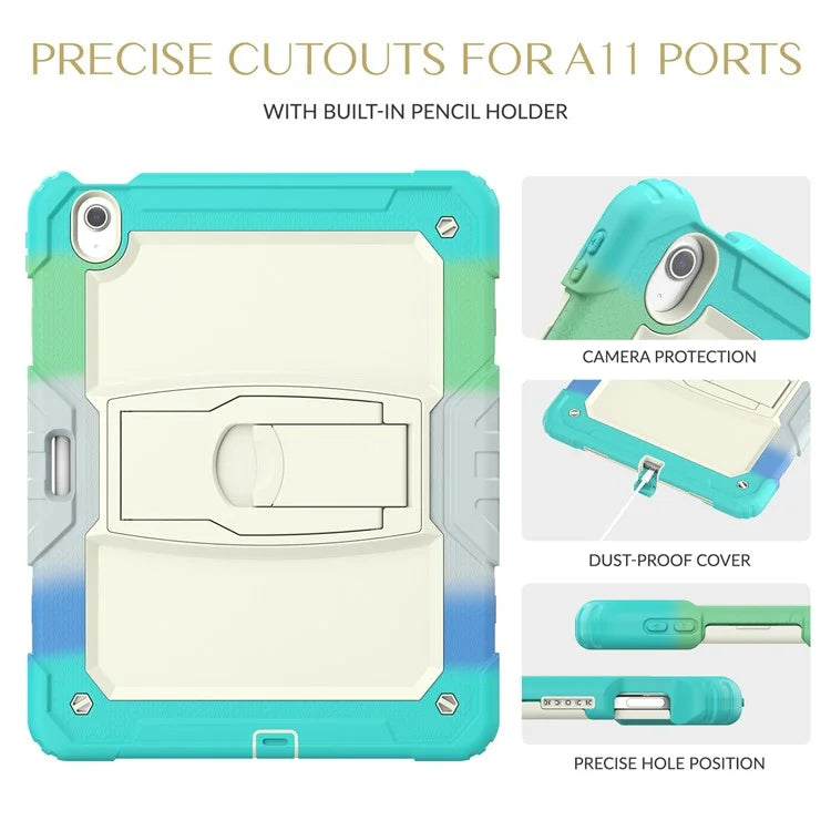 For iPad Air 13 (2024) Case PC+Silicone Tablet Protective Cover with Pen Slot and Kickstand