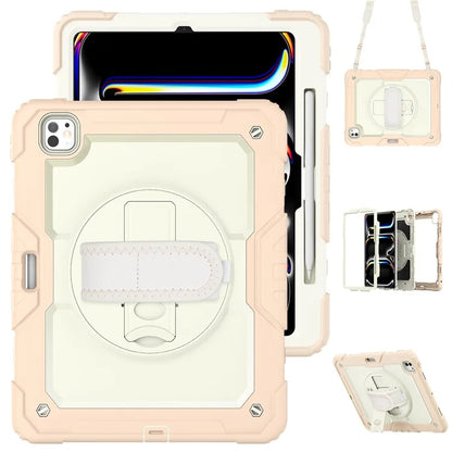 For iPad Pro 13 (2024) Case Kickstand PC+Silicone Tablet Cover with Screen Protector