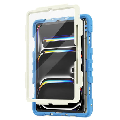 For iPad Pro 13 (2024) Case Kickstand PC+Silicone Tablet Cover with Screen Protector