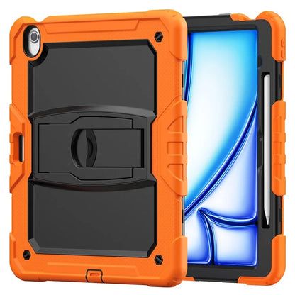 For iPad Air 13 (2024) Case PC+Silicone Kickstand Pen Slot Tablet Cover with Shoulder Strap