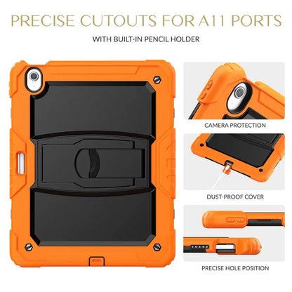 For iPad Air 13 (2024) Case PC+Silicone Kickstand Pen Slot Tablet Cover with Shoulder Strap