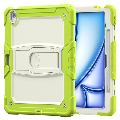 For iPad Air 13 (2024) Case PC+Silicone Kickstand Pen Slot Tablet Cover with Shoulder Strap