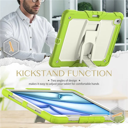 For iPad Air 13 (2024) Case PC+Silicone Kickstand Pen Slot Tablet Cover with Shoulder Strap