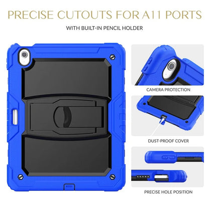 For iPad Air 13 (2024) Case PC+Silicone Kickstand Pen Slot Tablet Cover with Shoulder Strap