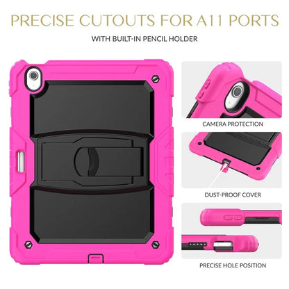 For iPad Air 13 (2024) Case PC+Silicone Kickstand Pen Slot Tablet Cover with Shoulder Strap