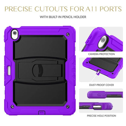 For iPad Air 13 (2024) Case PC+Silicone Kickstand Pen Slot Tablet Cover with Shoulder Strap