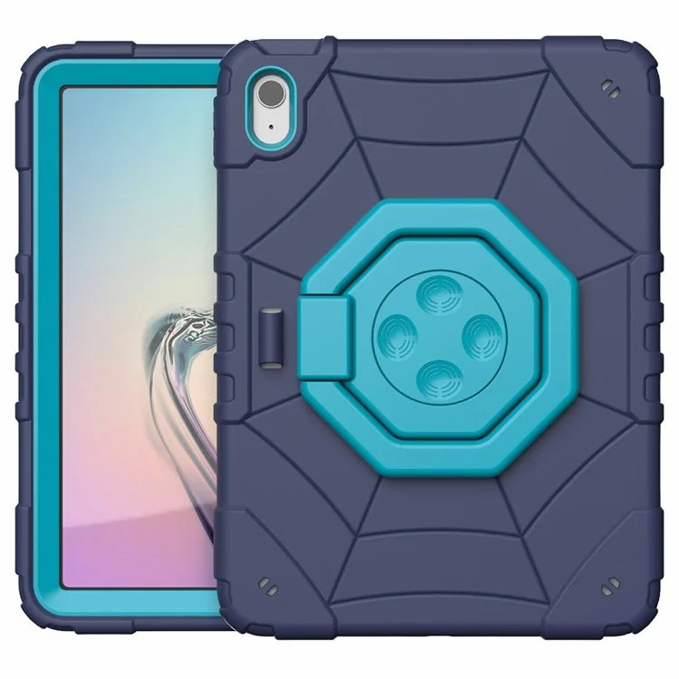 For iPad 10.9 (2022) Case Spider Style Hand Grip Kickstand PC+TPU Tablet Cover