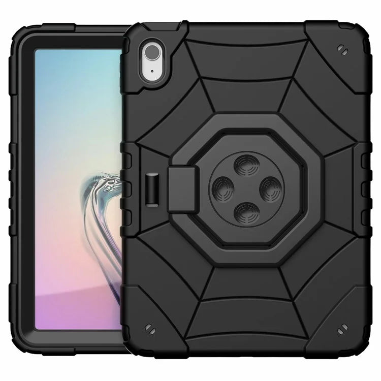 For iPad 10.9 (2022) Case Spider Style Hand Grip Kickstand PC+TPU Tablet Cover