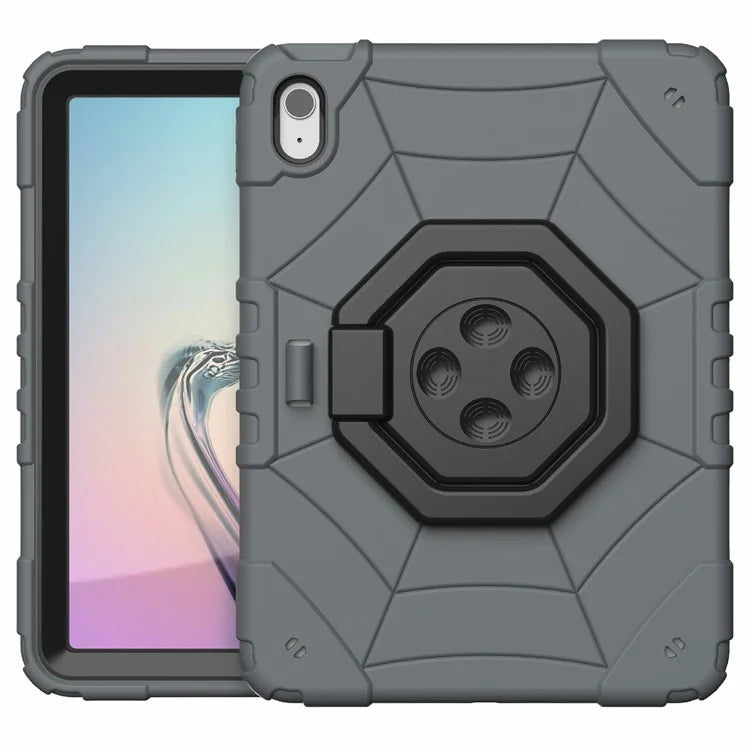 For iPad 10.9 (2022) Case Spider Style Hand Grip Kickstand PC+TPU Tablet Cover