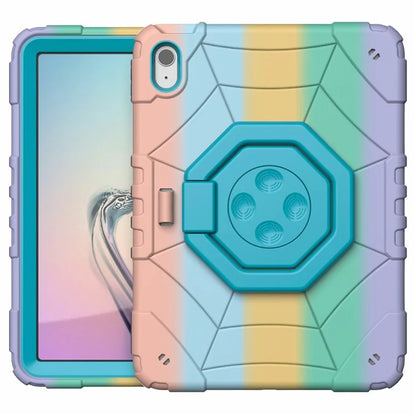 For iPad 10.9 (2022) Case Spider Style Hand Grip Kickstand PC+TPU Tablet Cover