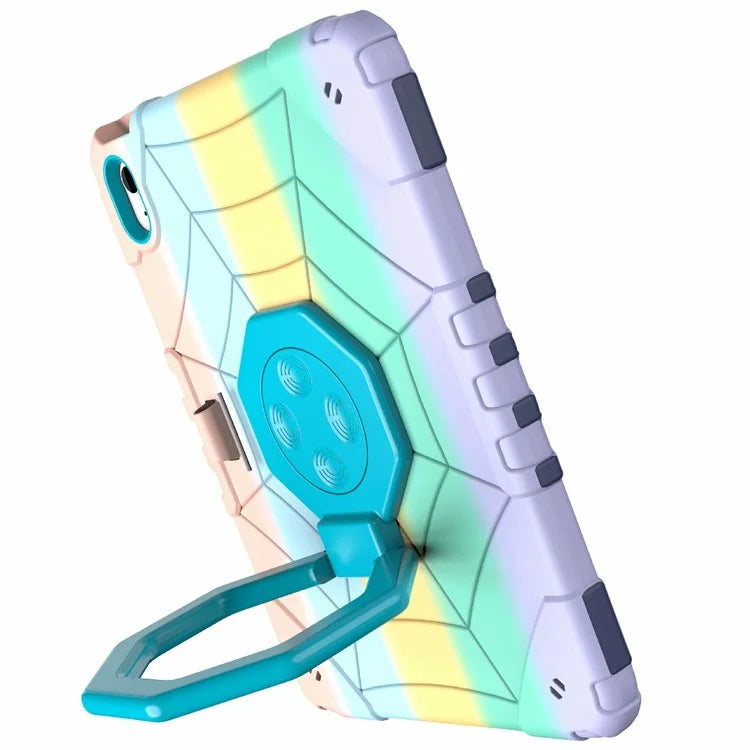 For iPad 10.9 (2022) Case Spider Style Hand Grip Kickstand PC+TPU Tablet Cover