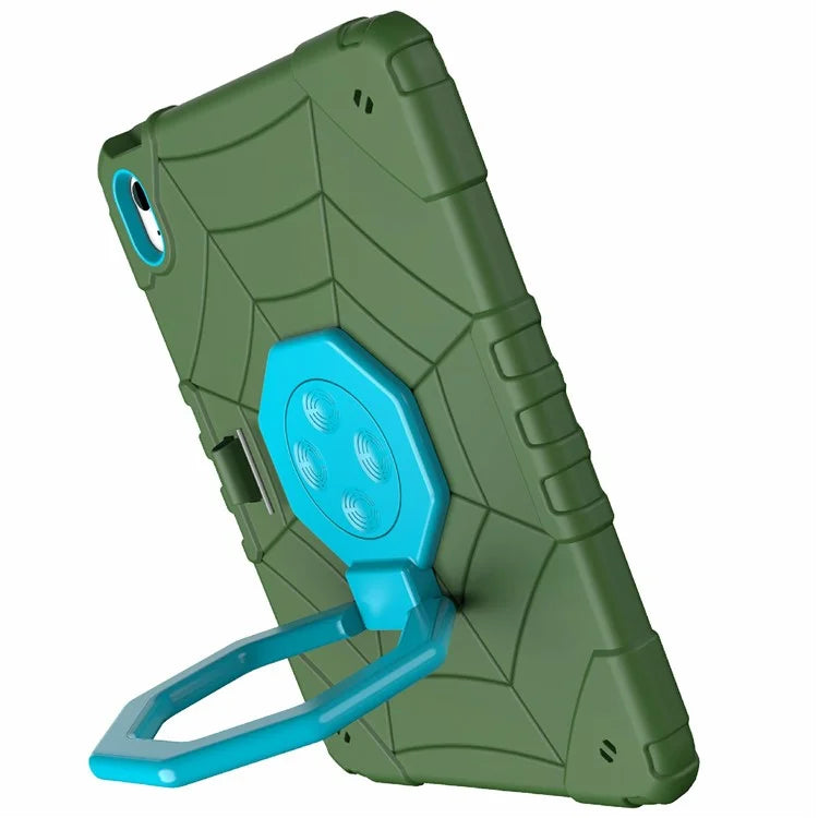 For iPad 10.9 (2022) Case Spider Style Hand Grip Kickstand PC+TPU Tablet Cover
