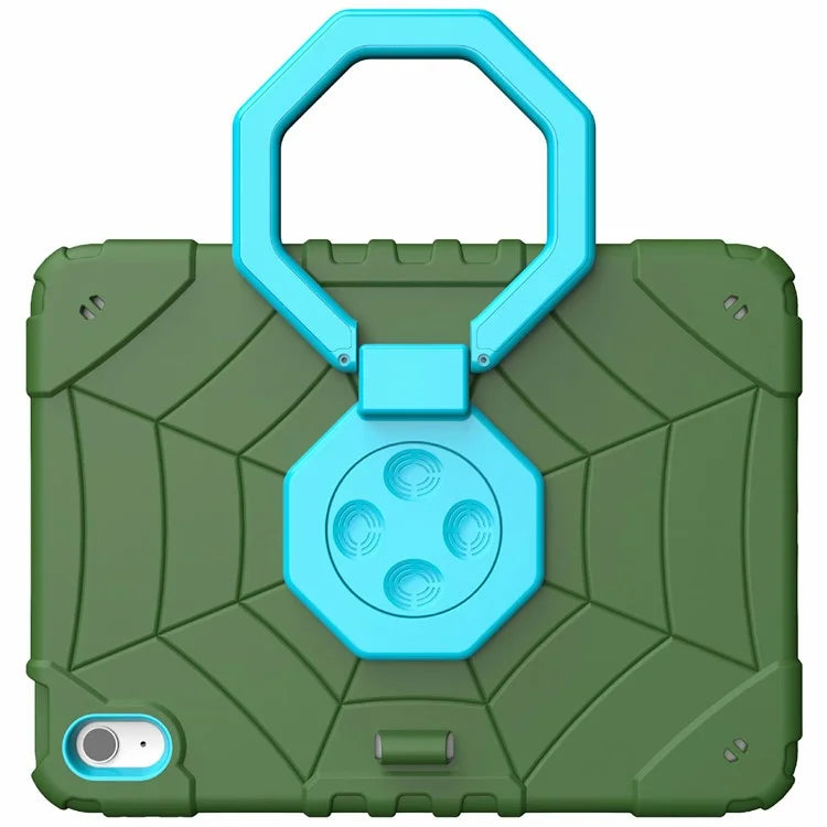 For iPad 10.9 (2022) Case Spider Style Hand Grip Kickstand PC+TPU Tablet Cover