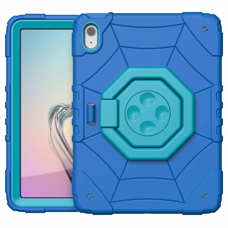For iPad 10.9 (2022) Case Spider Style Hand Grip Kickstand PC+TPU Tablet Cover