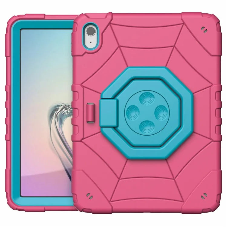 For iPad 10.9 (2022) Case Spider Style Hand Grip Kickstand PC+TPU Tablet Cover