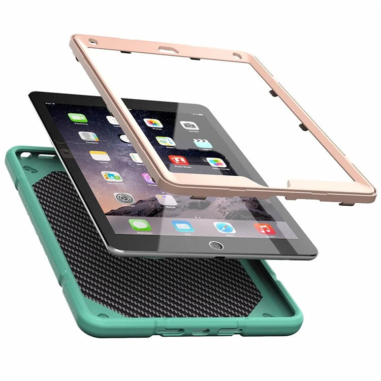 For iPad Air 2 / iPad Pro 9.7 inch (2016) / iPad 9.7-inch (2017) / (2018) Case TPU + PC Shockproof Kickstand Cover