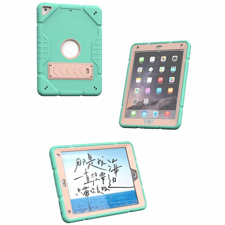 For iPad Air 2 / iPad Pro 9.7 inch (2016) / iPad 9.7-inch (2017) / (2018) Case TPU + PC Shockproof Kickstand Cover