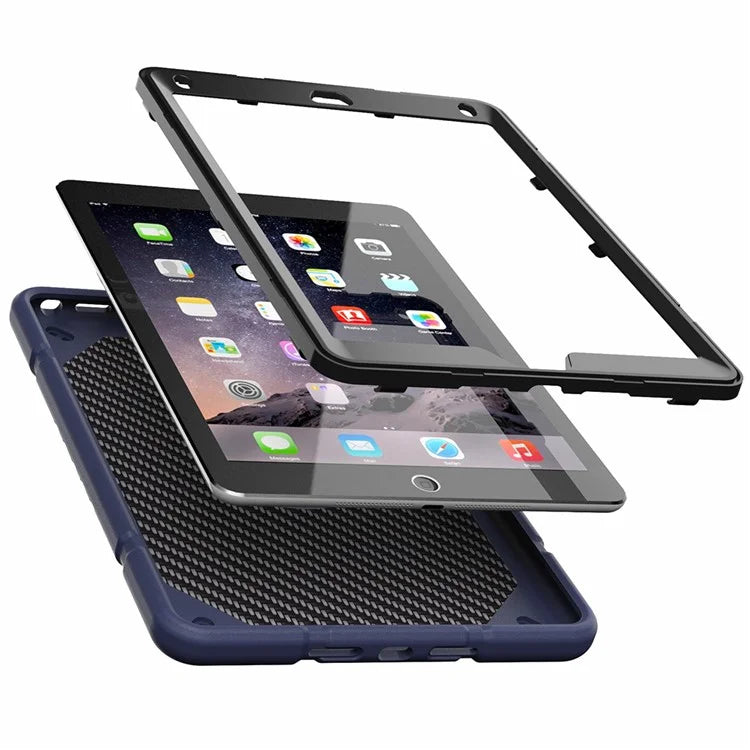 For iPad Air 2 / iPad Pro 9.7 inch (2016) / iPad 9.7-inch (2017) / (2018) Case TPU + PC Shockproof Kickstand Cover