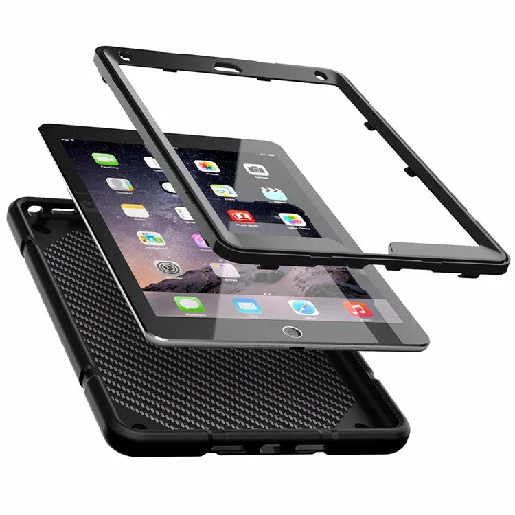 For iPad Air 2 / iPad Pro 9.7 inch (2016) / iPad 9.7-inch (2017) / (2018) Case TPU + PC Shockproof Kickstand Cover