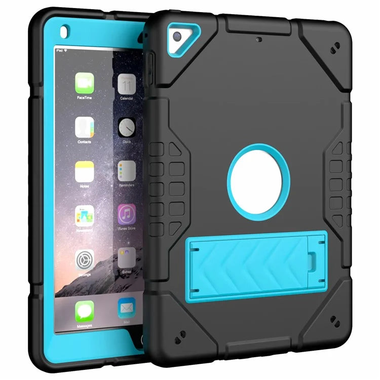 For iPad Air 2 / iPad Pro 9.7 inch (2016) / iPad 9.7-inch (2017) / (2018) Case TPU + PC Shockproof Kickstand Cover