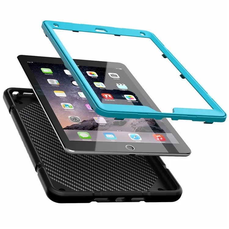 For iPad Air 2 / iPad Pro 9.7 inch (2016) / iPad 9.7-inch (2017) / (2018) Case TPU + PC Shockproof Kickstand Cover