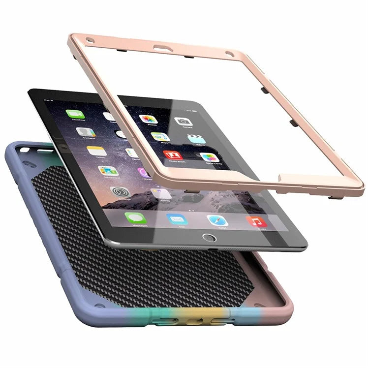 For iPad Air 2 / iPad Pro 9.7 inch (2016) / iPad 9.7-inch (2017) / (2018) Case TPU + PC Shockproof Kickstand Cover