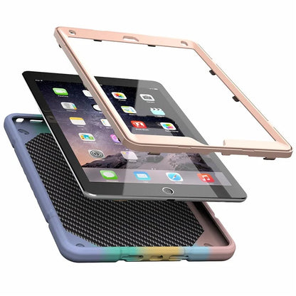 For iPad Air 2 / iPad Pro 9.7 inch (2016) / iPad 9.7-inch (2017) / (2018) Case TPU + PC Shockproof Kickstand Cover