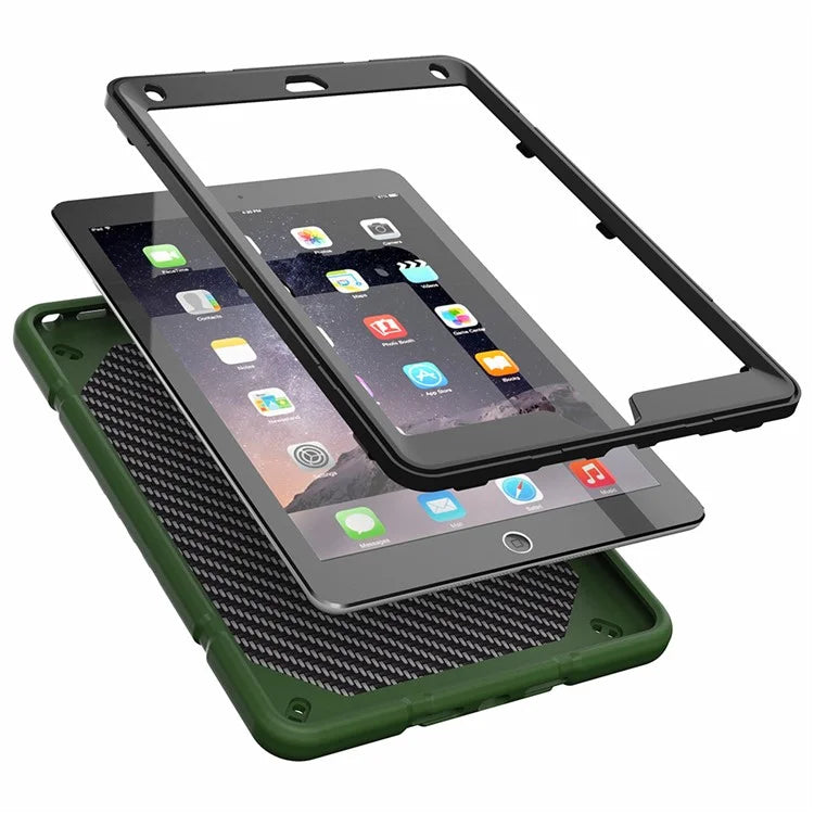 For iPad Air 2 / iPad Pro 9.7 inch (2016) / iPad 9.7-inch (2017) / (2018) Case TPU + PC Shockproof Kickstand Cover